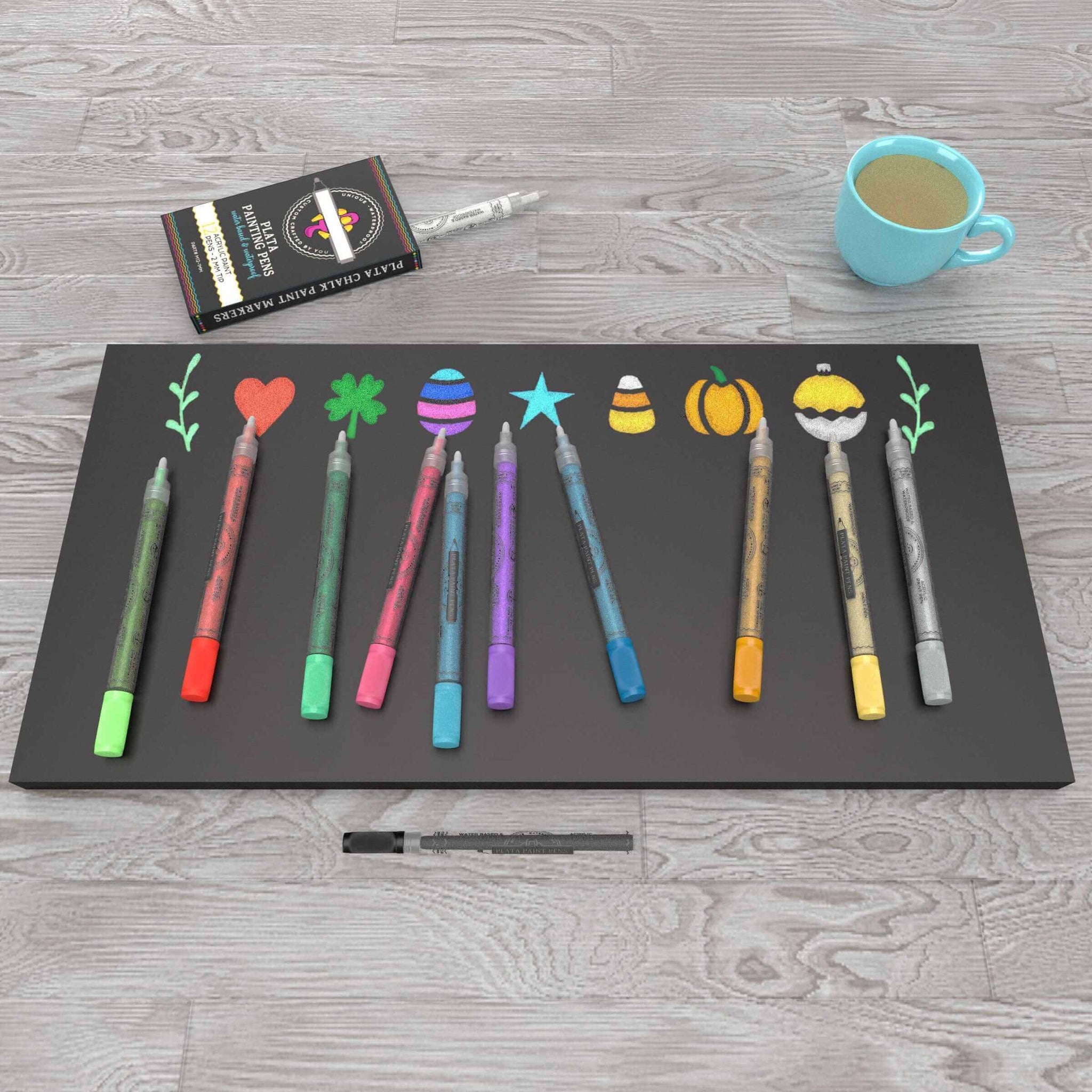 2mm WET Erase Markers, Full Color Set, Best for Acrylic Boards 