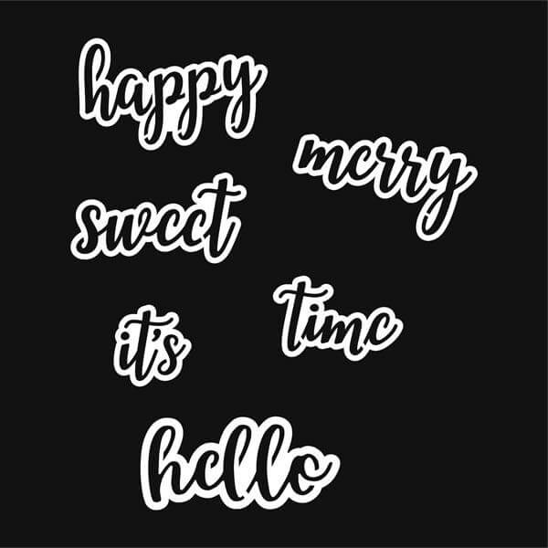 Chalkboard word stencils for chalkboard lettering and chalk art- happy, merry, sweet, hello, it's, time magnetic stencils for chalkboards