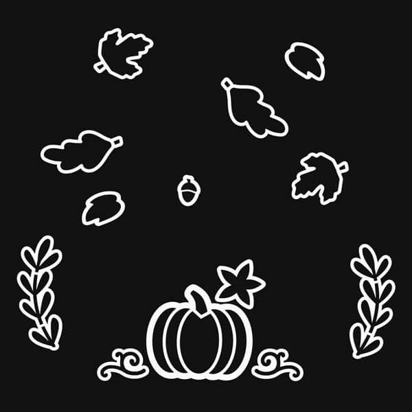 Fall Chalkboard Stencils for Chalkboards, Chalkboard Fall Stencils, pumpkin, oak leaf stencil, maple leaf stencil, acorn stencil, laurel stencils for DIY Signs