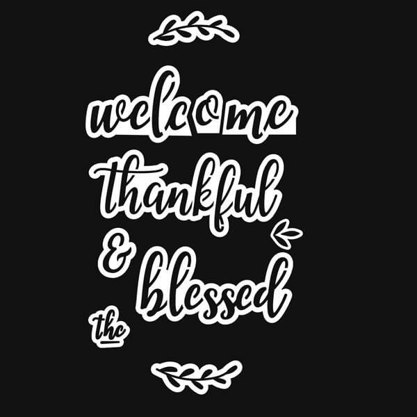 Chalkboard word stencils for easy chalkboard calligraphy, welcome stencil, thankful stencil, blessed stencil and vine stencils for creating chalkboard art